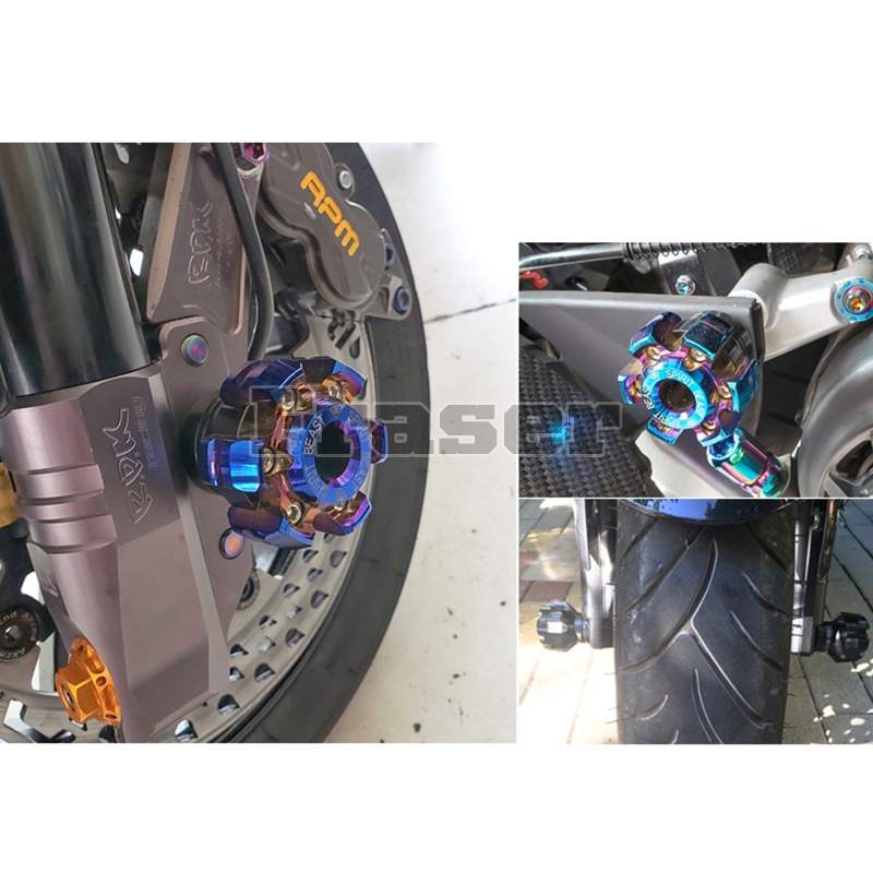 Khung Nhôm Bảo Vệ Phuộc Trước Chống Rơi Có Đèn LED Cho Xe Máy Suzuki GSX250 Yamaha Honda