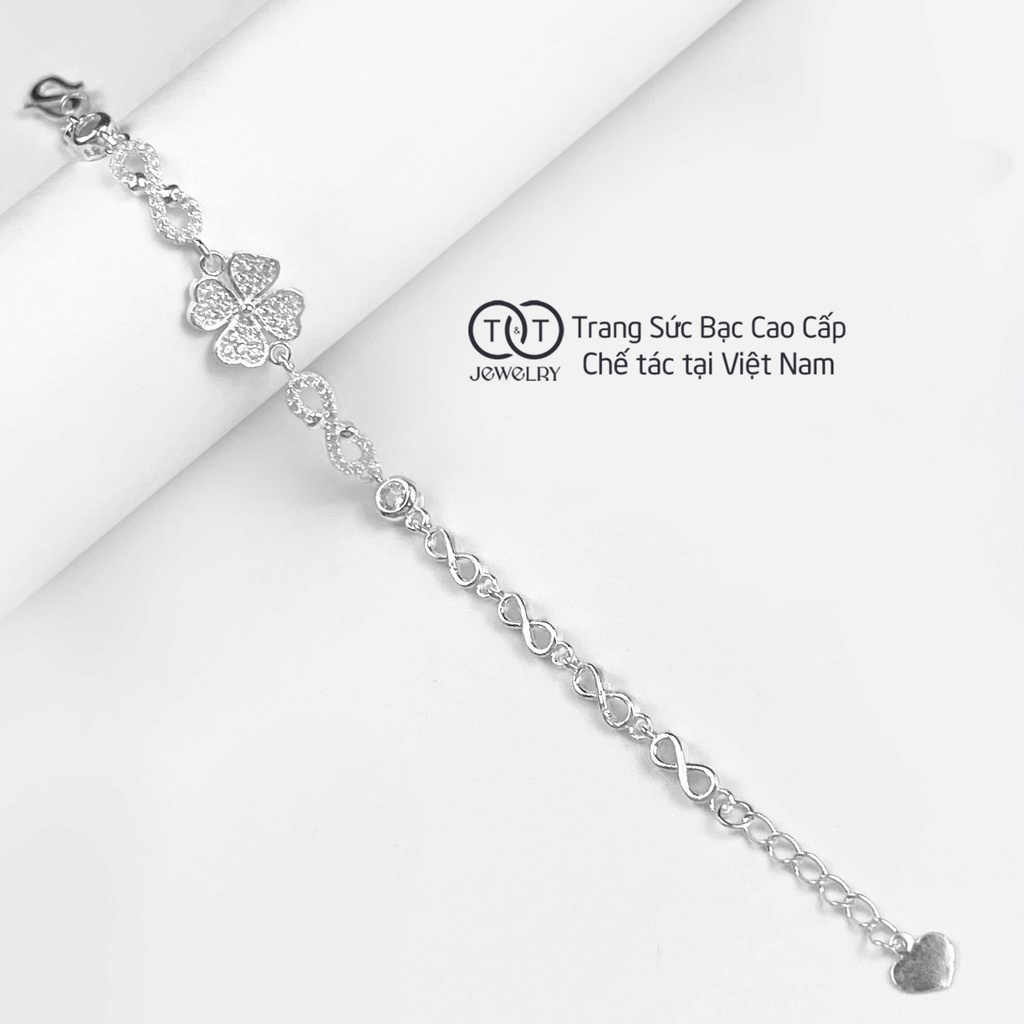 Lắc tay Bạc Ý s925 Hoa Bốn Lá T&amp;T Jewelry cao cấp LT02