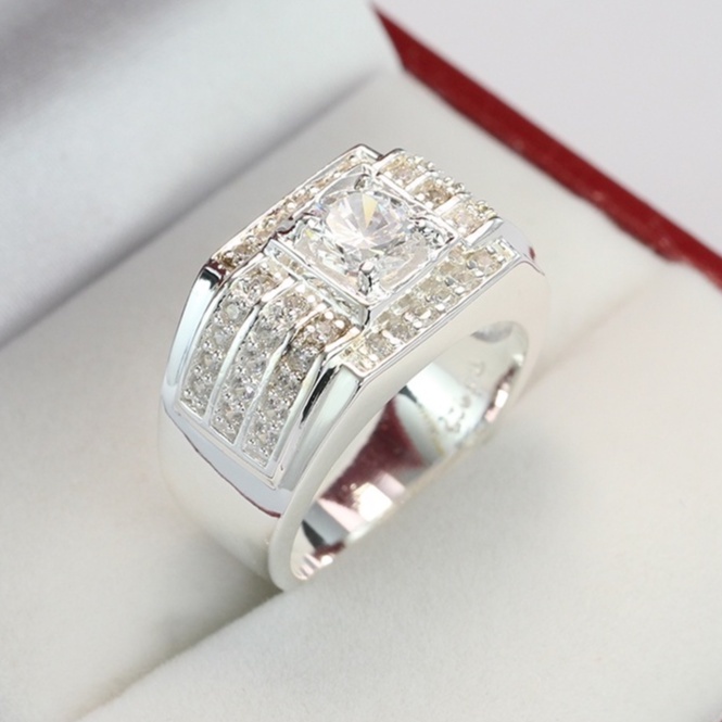 Nhẫn nam bạc thật đẹp đính đá sang trọng cá tính NNA0066 Trang Sức TNJ