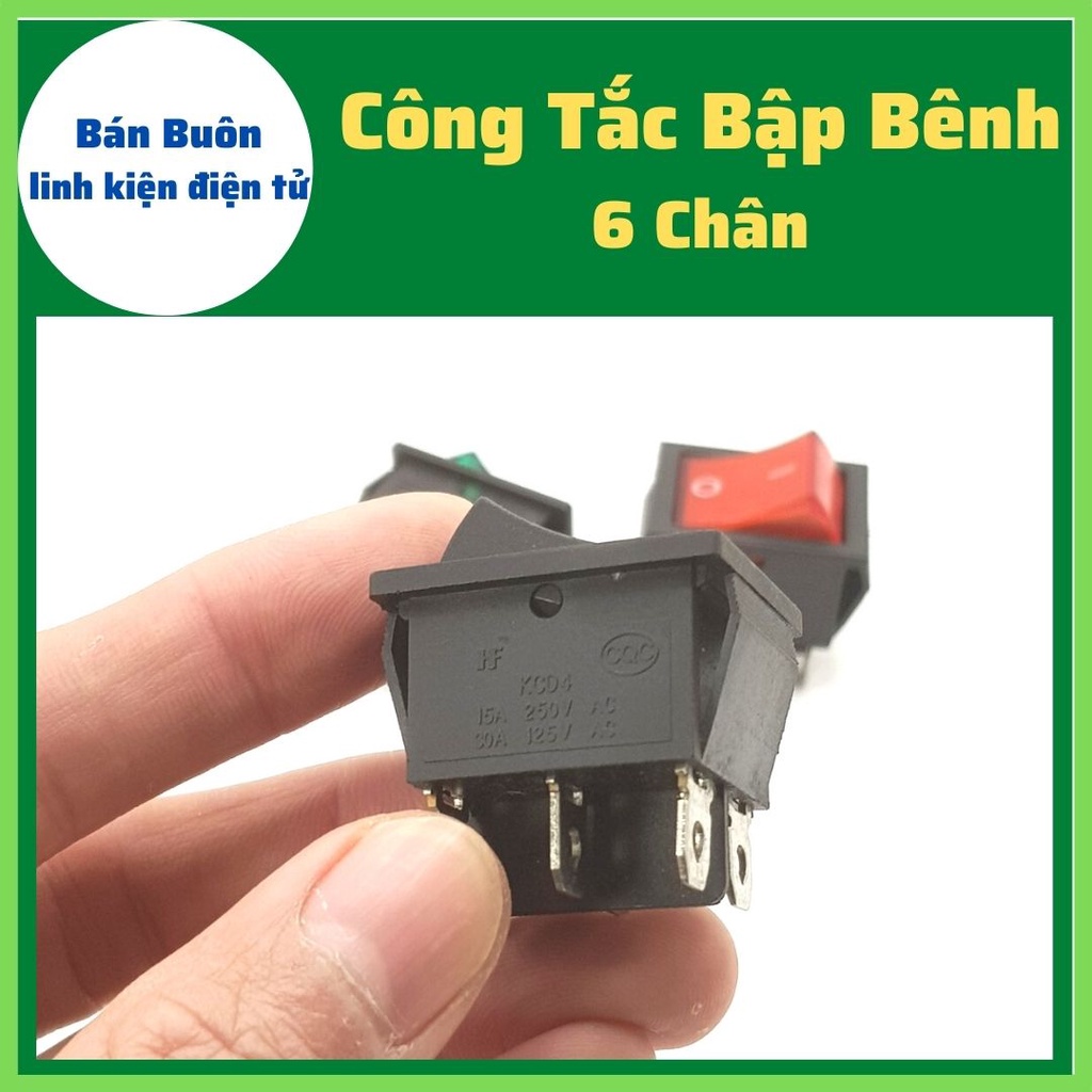 5 chiếc Công tắc bập bênh 6 chân,công tắc bập bênh 16a 250v, kcd4, công tắc 6 chân, công tắc on/off