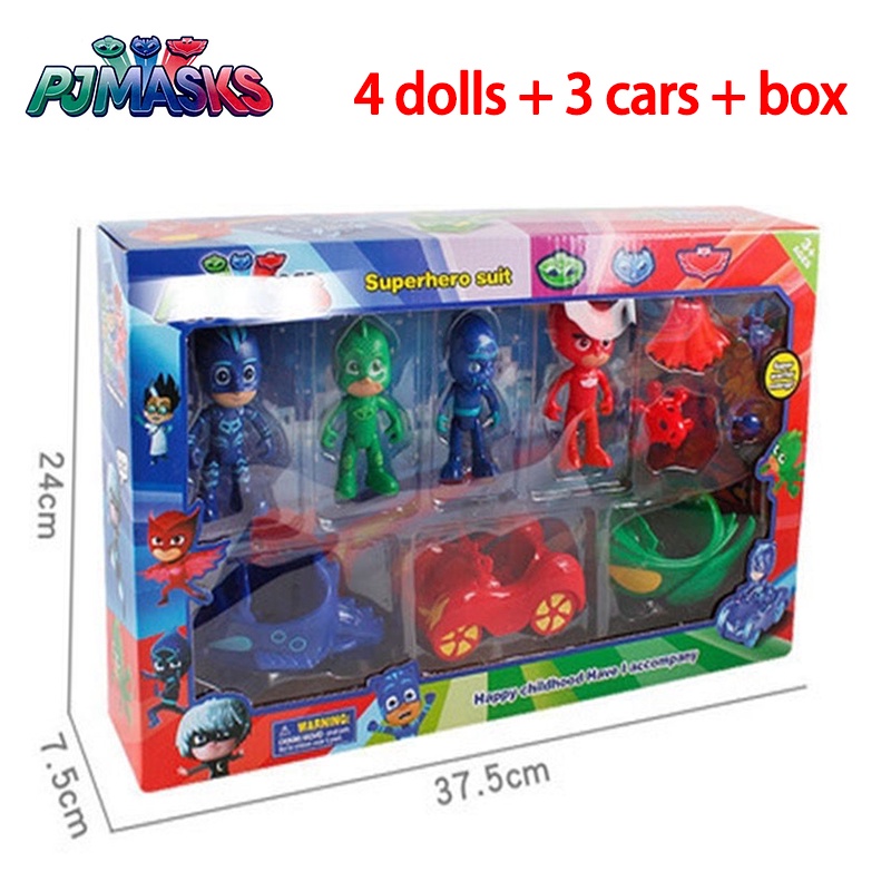 Pj masks set 4 Xe Hơi Đồ Chơi 3 Chiếc Mặt Nạ Hình Nhân Vật Hoạt Hình anime Dành Cho Bé Trai Và Bé Gái