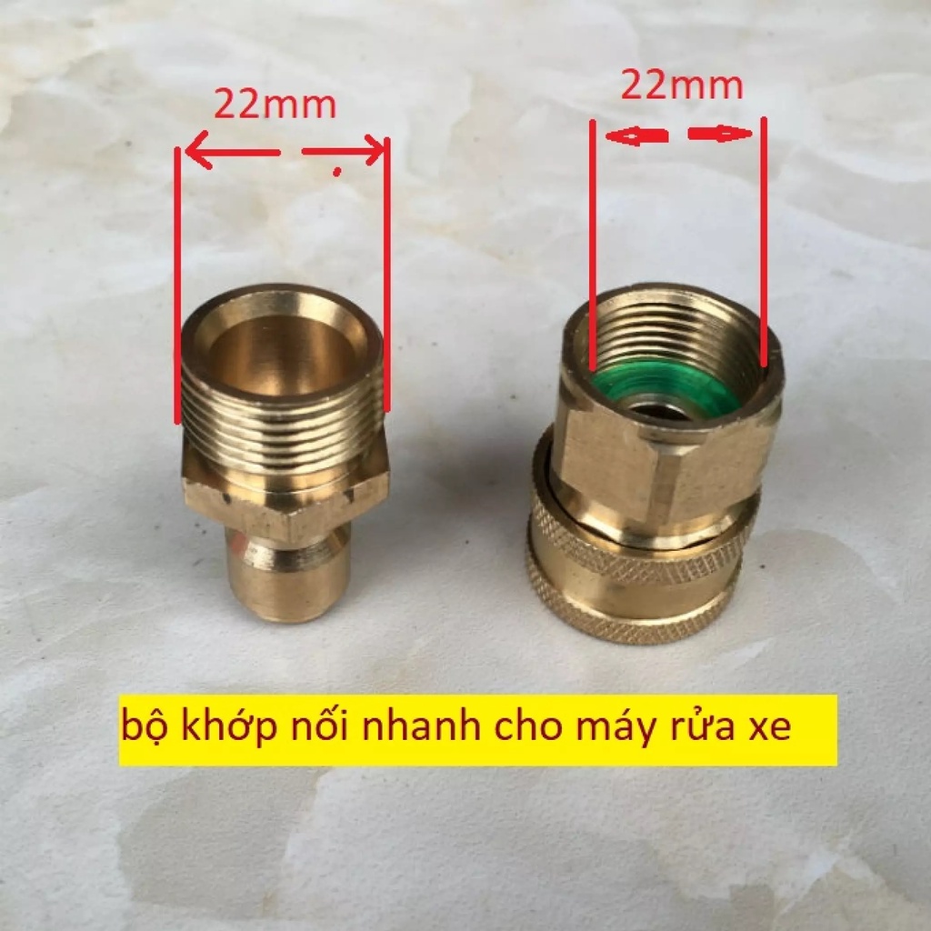 Bộ khớp nối nhanh (đồng thau) đầu ra cho máy rửa xe cao áp, máy xịt rửa cao áp