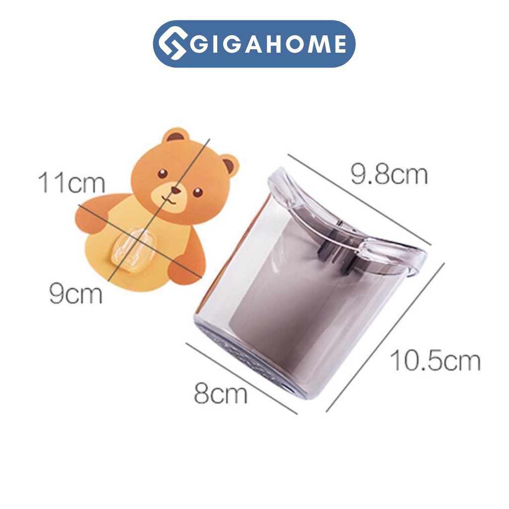 Cốc Gấu Dán Tường Đựng Bàn Chải Và Kem Đánh Răng GIGAHOME Đánh Răng 9746