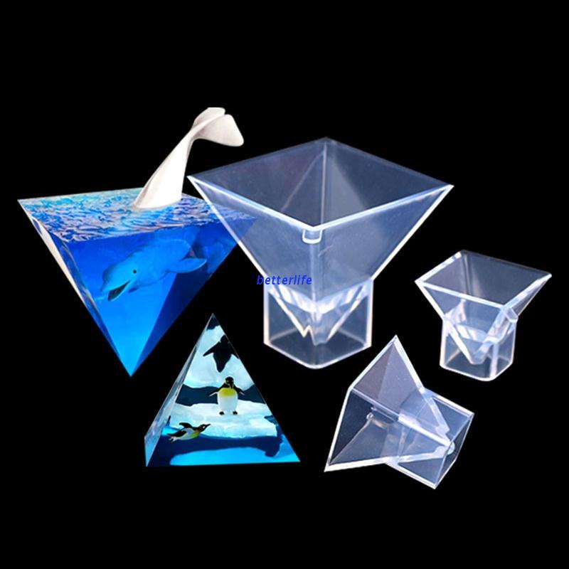 Khuôn Silicone Trong Suốt Hình Kim Tự Tháp Dùng Làm Trang Sức Resin Diy