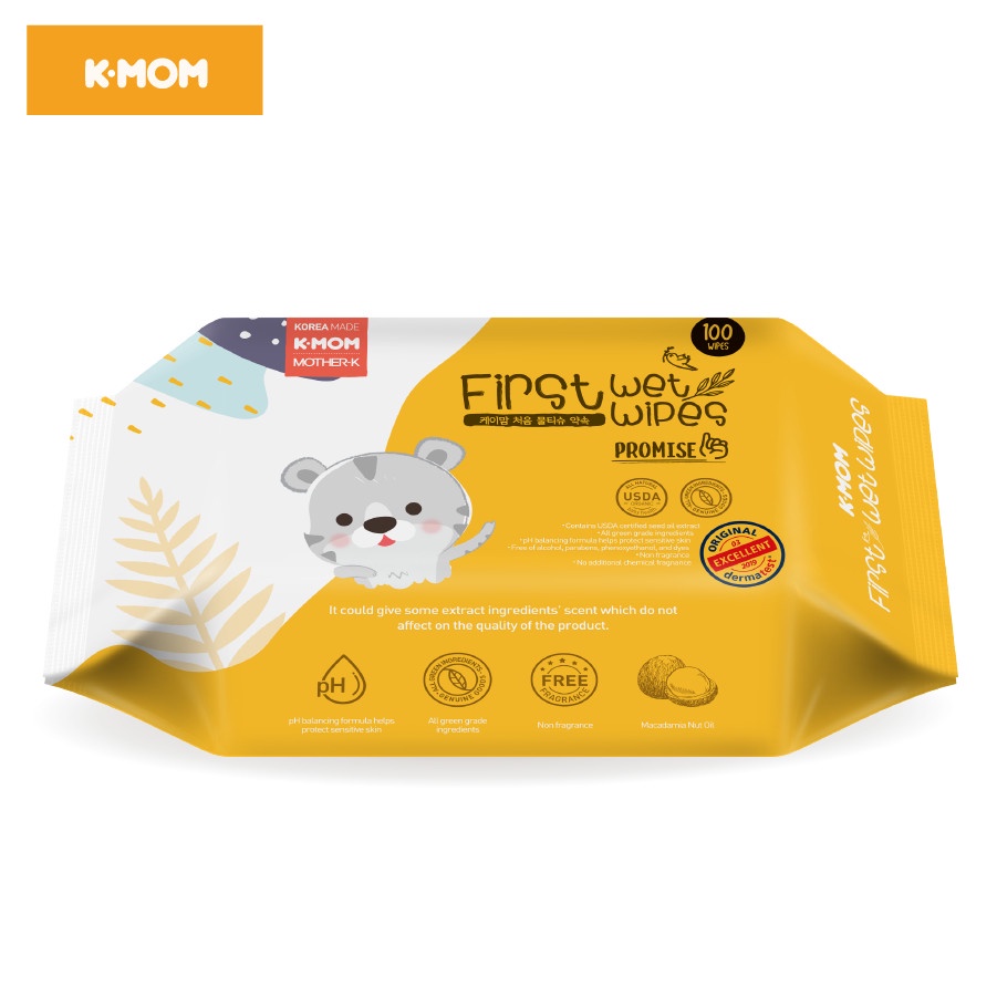 Khăn ướt cao cấp K-Mom Hàn Quốc 70 tờ/100 tờ