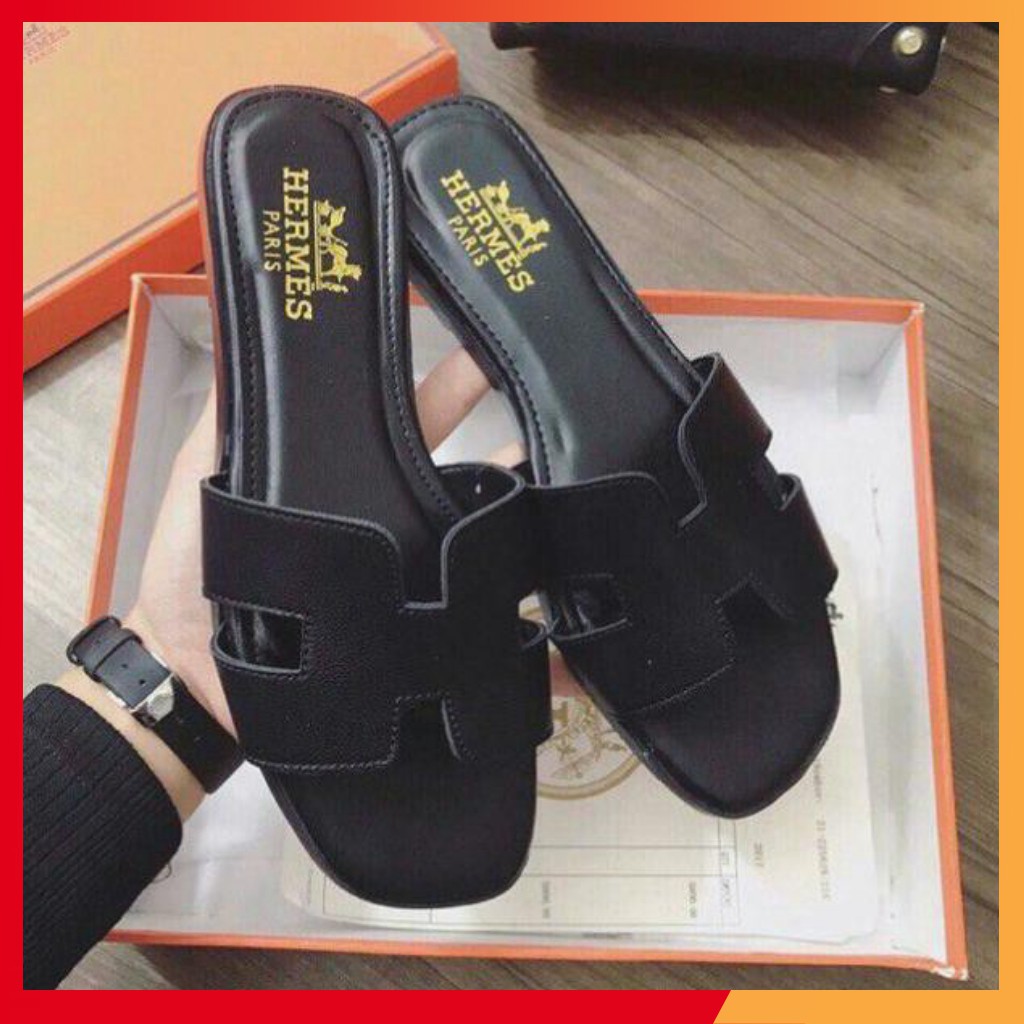 Dép Lê da nữ  chữ H trơn lót may viền chắc chắn, đôi dép Huyền thoại thời  trang truyền thống