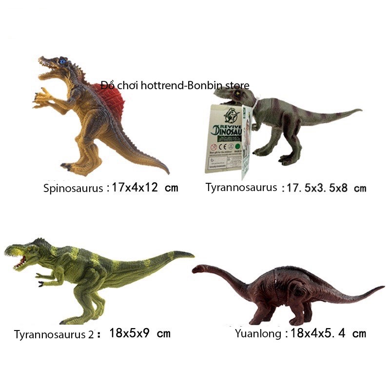 Bộ đồ chơi mô phỏng mô hình 12 con khủng long kỉ Jurassic World Dinosaurs siêu thật hàng cao su cao cấp không mùi