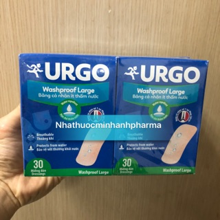 Băng cá nhân ít thấm nước Urgo Washproof 30 (hộp 30 miếng)