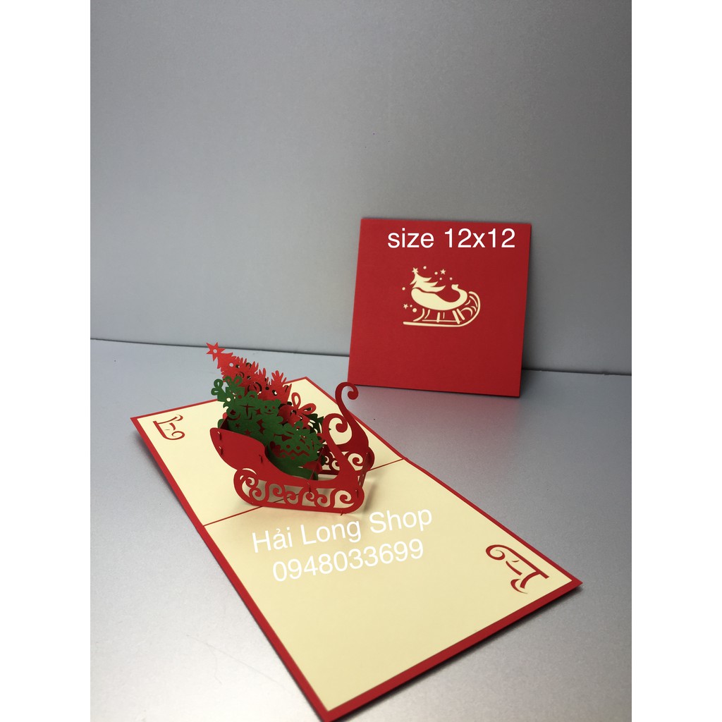 Xe Trượt Tuyết - Noel - Thiệp 3D | BigBuy360 - bigbuy360.vn