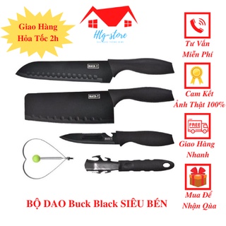 Bộ dao Buck Black siêu sắc bén- Bôk dao nhà bếp 5 món.