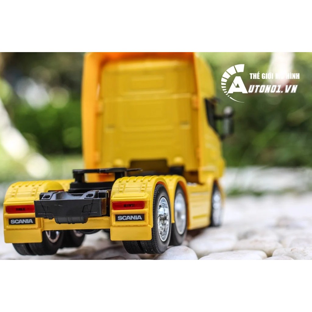 MÔ HÌNH XE ĐẦU KÉO SCANIA V8 R730 YELLOW 1:32 WELLY 7027