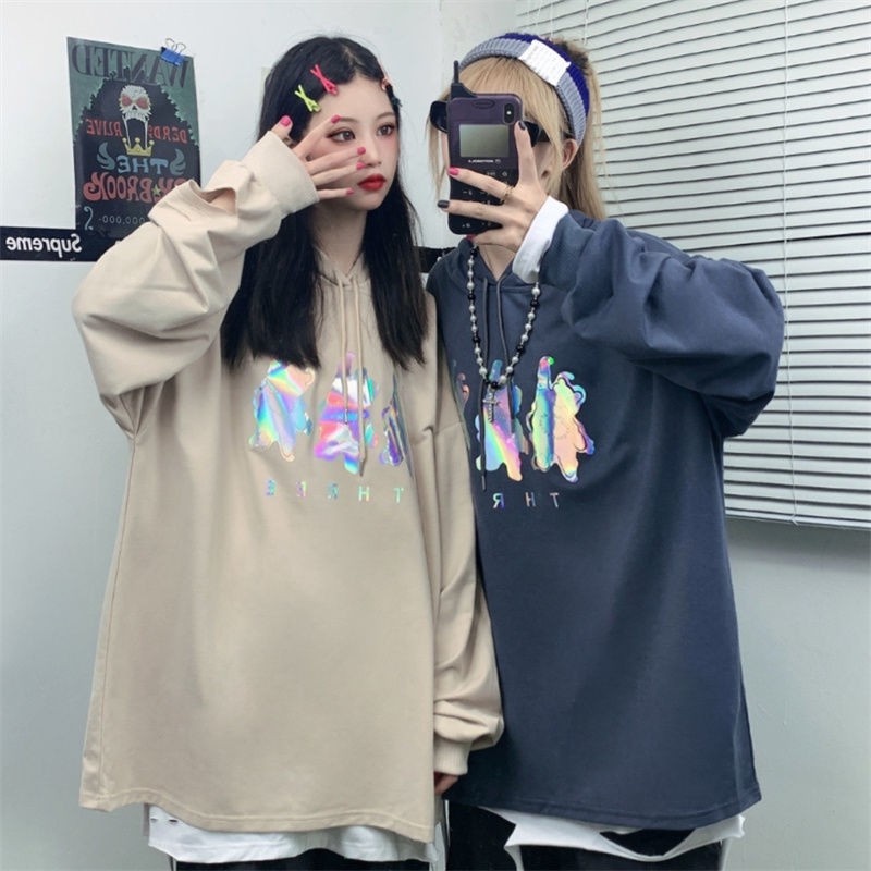 ZHELIHANGFEI Áo len khô in chữ dài tay đa năng thời trang