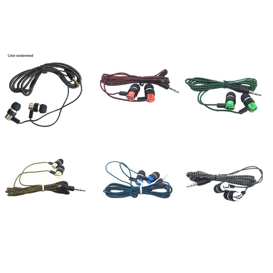 Tai nghe nhét tai có dây bện chất lượng cao Braided Wiring Plating Headset Line K Song Mobile Phone Mp3 Headset Universal