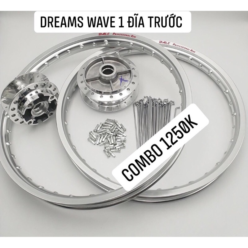 Combo căm đùm niềng cho dreams wave 1 đĩa trước