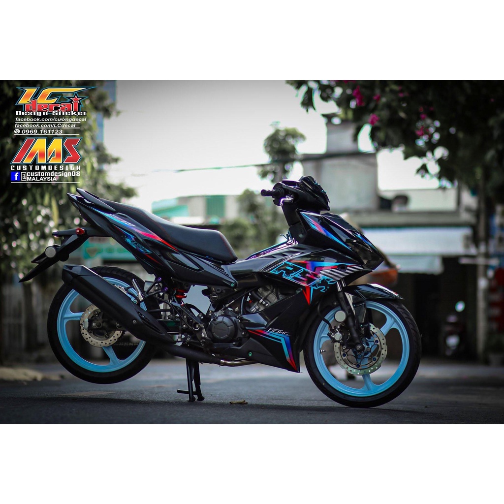 TEM RỜI mẫu mới RSX 2022 titan cho Winner X - không bay màu - dễ dán