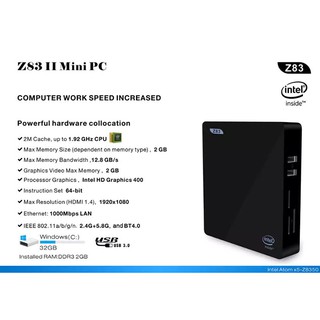 Mini pc z83ii ram 2g chip intel z8350 window 10