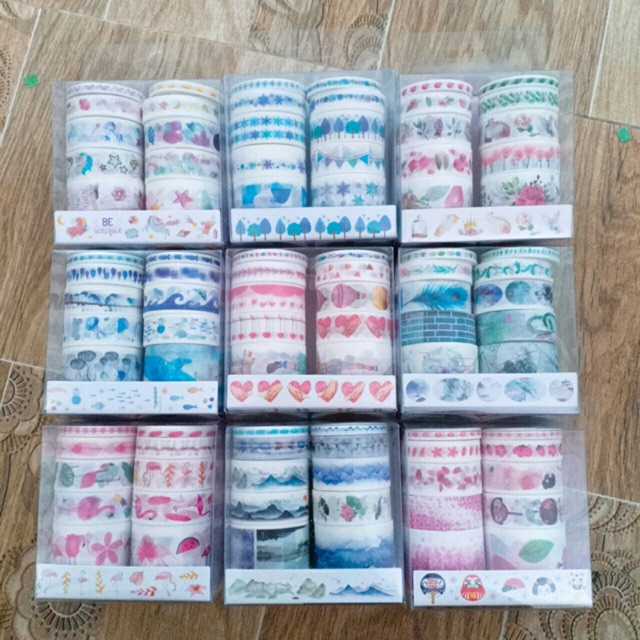 Set 10 cuộn băng dính trang trí Washi Tape WST228