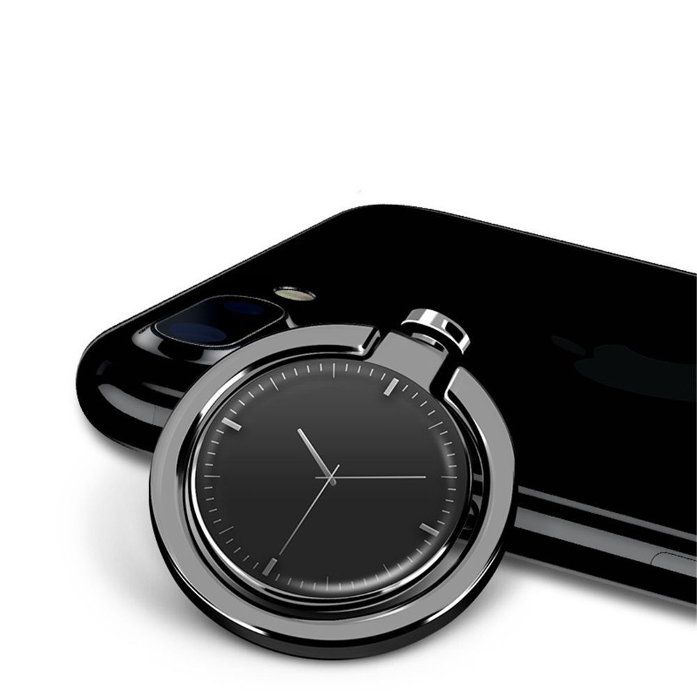 Nhẫn Đỡ Điện Thoại Hình Đồng Hồ Bằng Kim Loại Xoay 360 Độ Nhiều Màu Thời Trang
