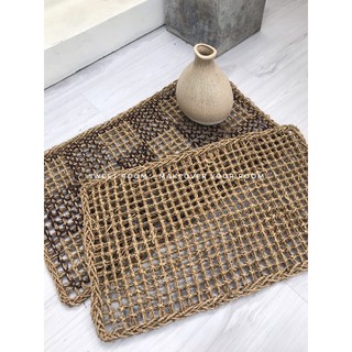 Thảm cói đan thưa (mẫu trơn) 40x60cm