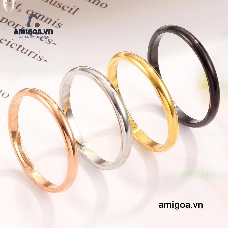 ✨✨Nhẫn Thép Titan Màu Vàng Hồng/Bạc Đính Đá Thời Trang Dành Cho Nữ