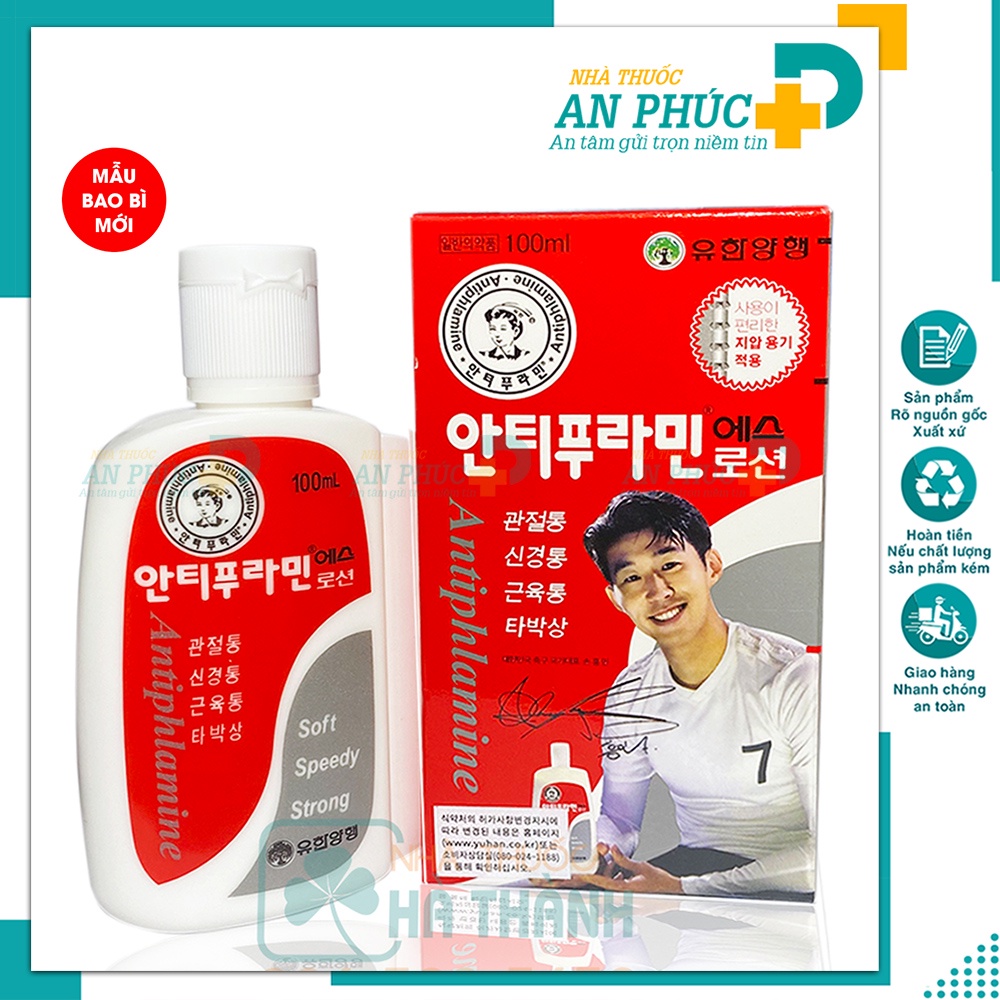 Dầu nóng hàn quốc chính hãng xoa bóp massage kèm con lăn tiện dụng hàn quốc ANTIPHLAMINE - 100ML