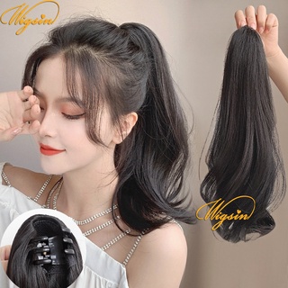 Tóc giả đuôi ngựa xoăn nhẹ với kẹp càng cua nhỏ