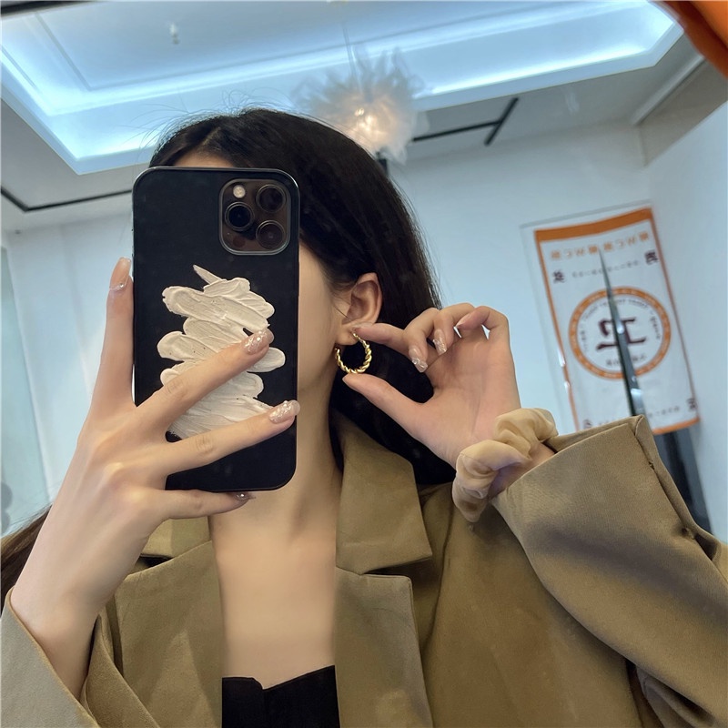 [JUNG/Jung Accessories] Bông tai/Hoa tai hợp kim Bông tai tròn xoắn phong cách Hàn Quốc