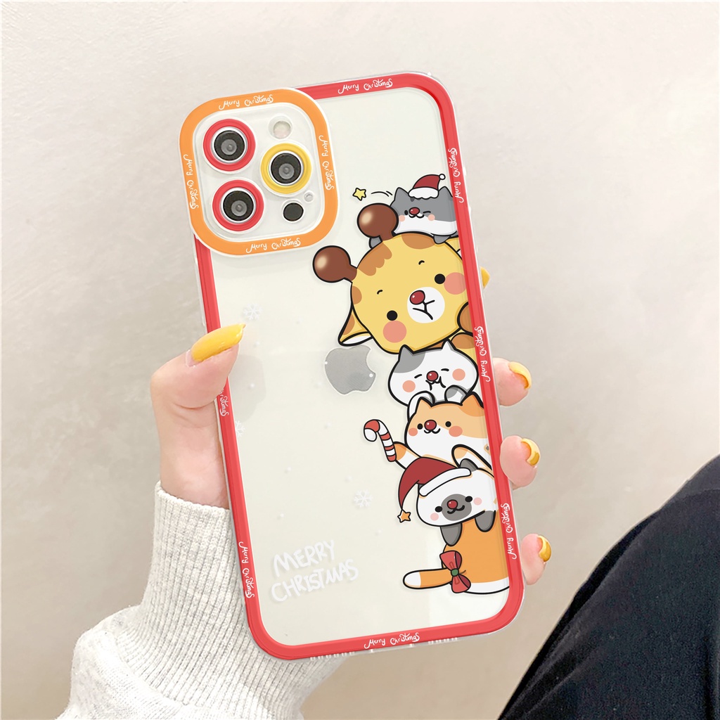 Ốp lưng iphone Tuần lộc cute cạnh vuông 6/6plus/6s/6splus/7/7plus/8/8plus/x/xr/xs/11/12/13/pro/max/plus/promax | BigBuy360 - bigbuy360.vn