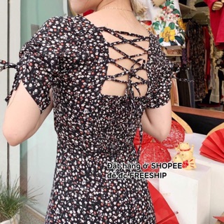 Váy hoa nhí đan dây sau lưng