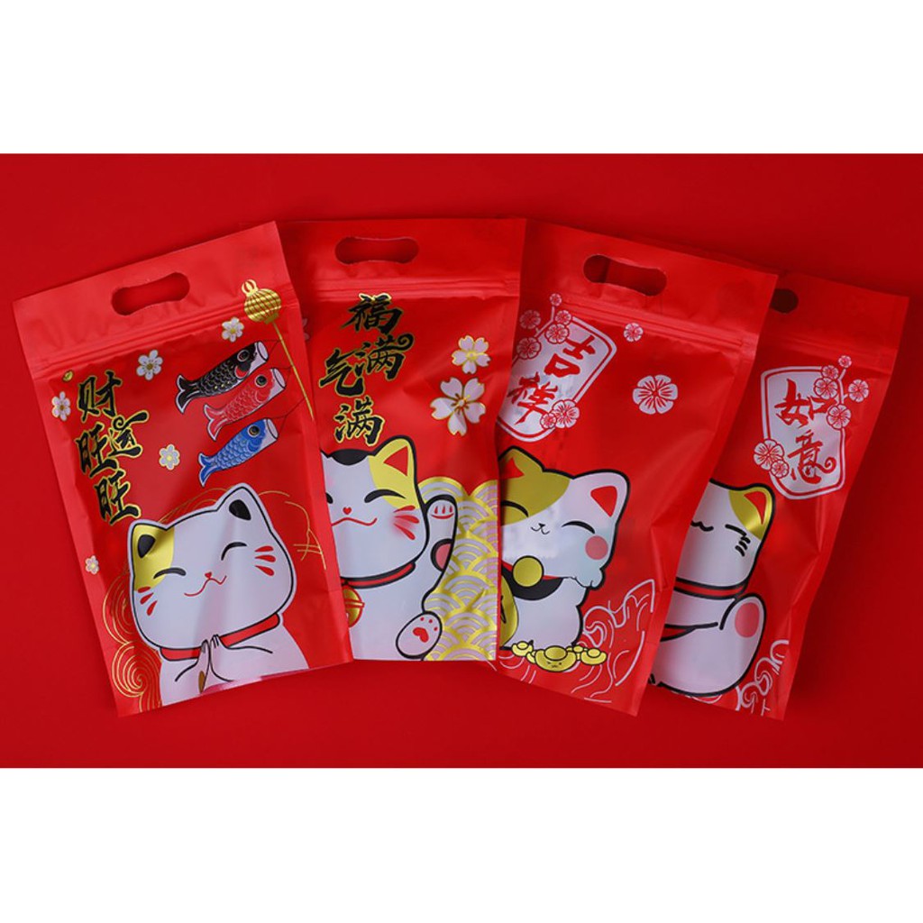 Túi Đựng Kẹo Mẫu Mèo Thần Tài (15x23.5cm)