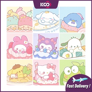 Bộ Tranh Đính Đá 5D Tự Làm Hình Kuromi Cinnamoroll 30x30cm / 40x40cm / 50x50cm