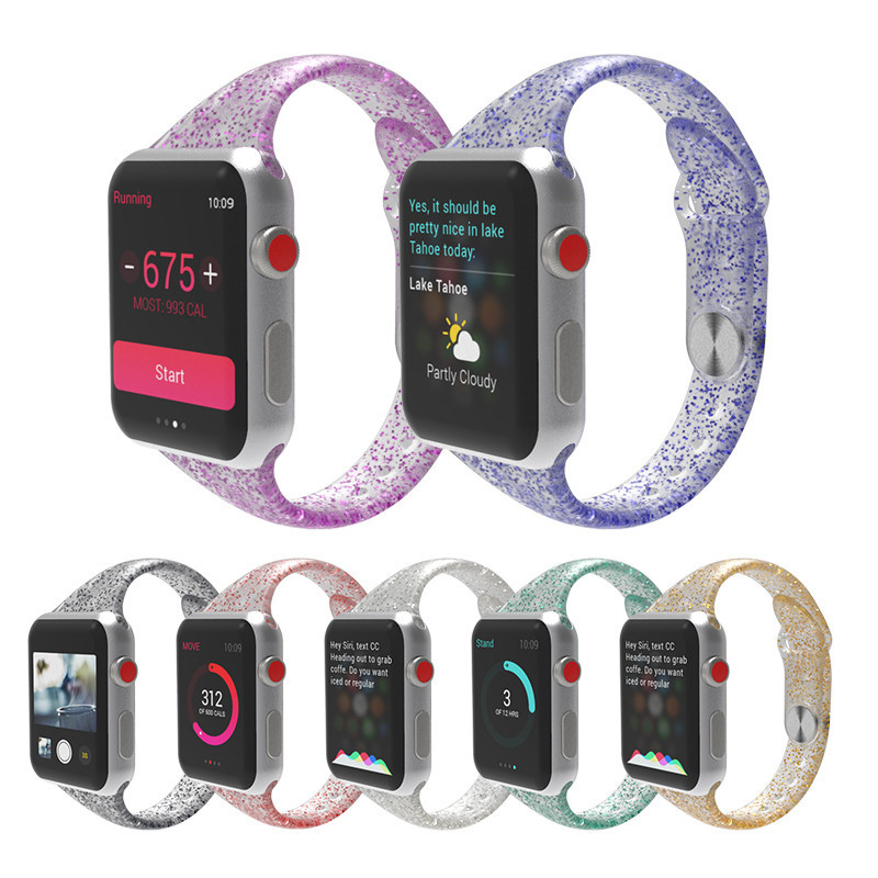 Dây Đeo Silicone Cho Đồng Hồ Apple Watch 40mm 44mm 38mm 42mm Series 3 Se 4 5 6