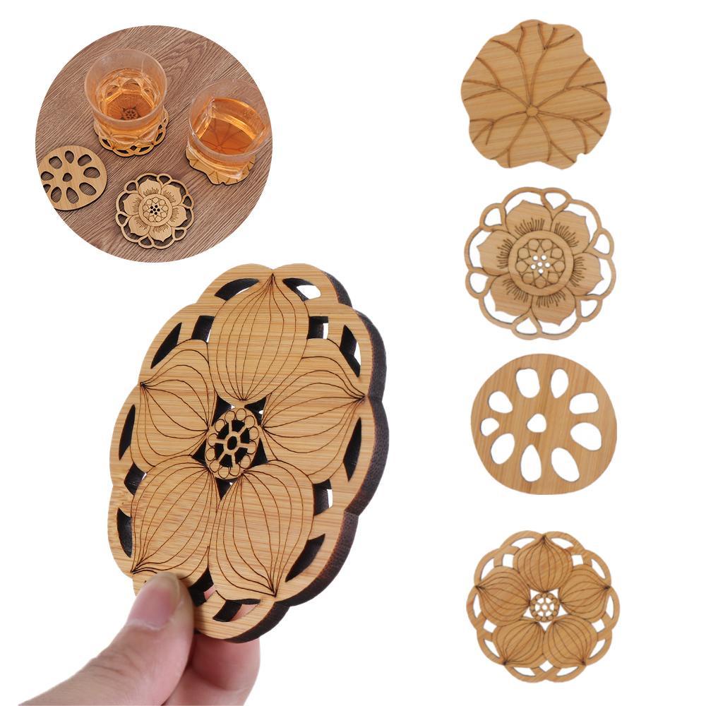 WTTLE Đế Lót Ly Dày 5mm Hình Hoa Sen (4 Kiểu)