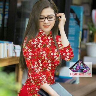 Vải áo dài hoa đầy áo