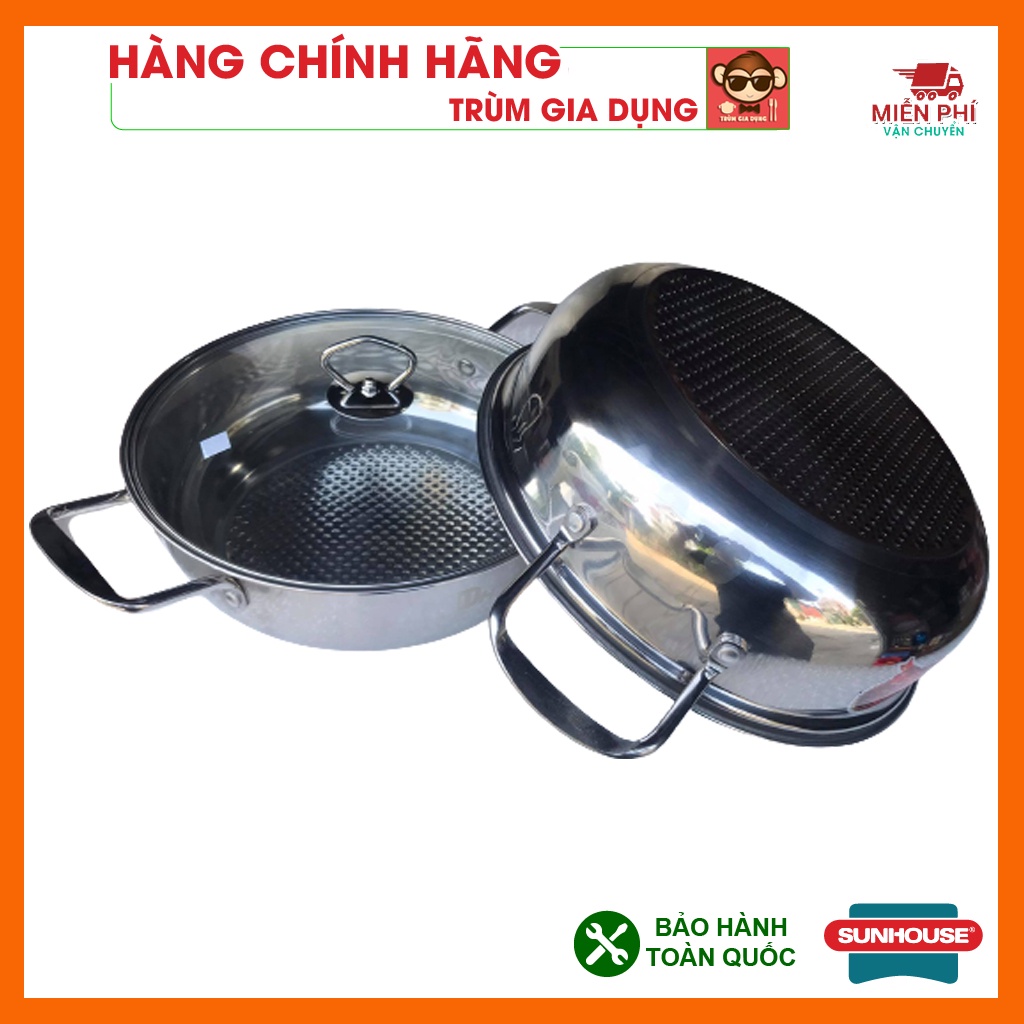 Nồi lẩu inox 304 đáy từ, dùng trên mọi loại bếp, phù hợp ăn lẩu, nấu canh, xào thực phẩm, bảo hành bởi Trùm Gia Dụng