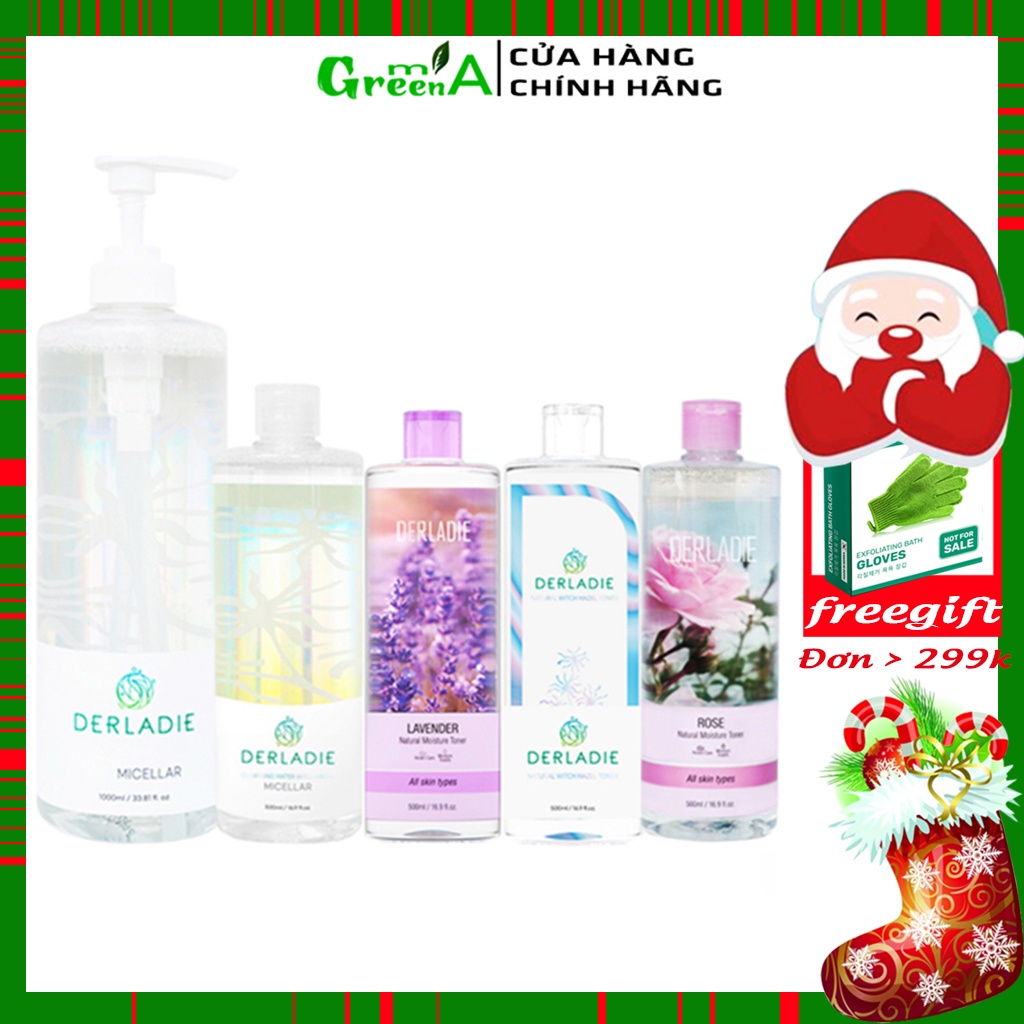 Derladie Toner Nước Hoa Hồng Cây Phỉ, Lavender, Rose Thích Hợp Mọi Loại Da [HÀNG CHÍNH HÃNG NHẬP KHẨU]