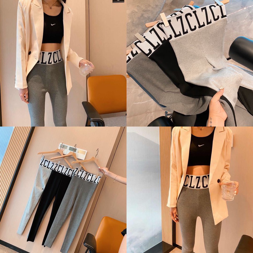 Quần legging nữ gân tăm LZC cạp cao Nâng Mông- Co Giãn Hack dáng Q03