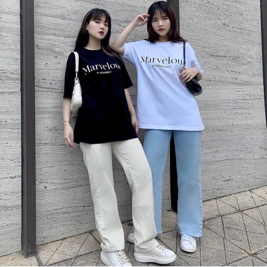 Áo thun unisex nam nữ MARVELOUS basic , áo phông oversize dáng rộng tay lỡ cá tính kiểu dáng Hàn Quốc form rộng