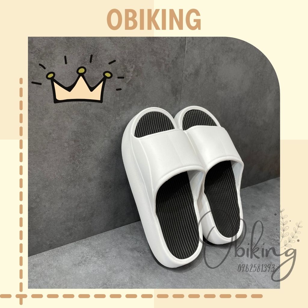 Dép bánh mì độn đế nguyên khối nam nữ - Dép unisex quai ngang tăng chiều cao 5cm