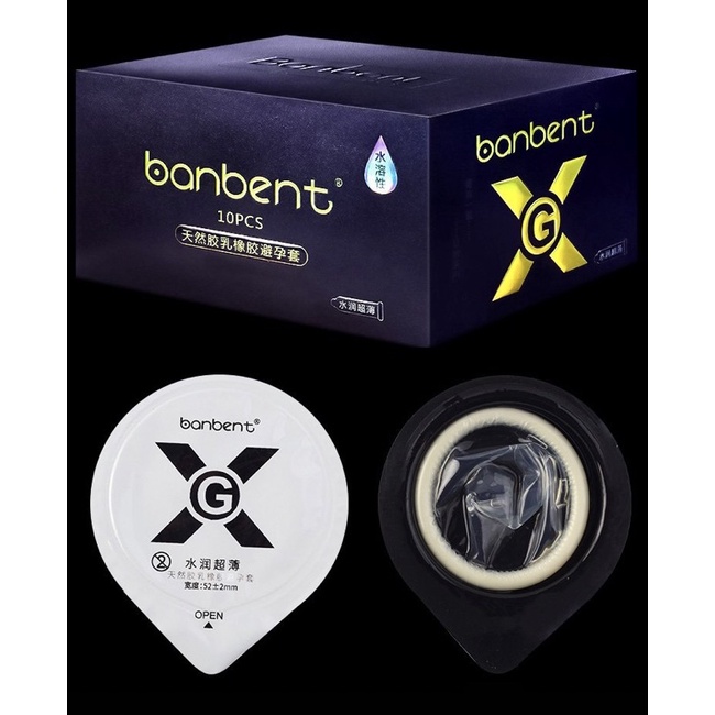 Bao Cao Su BANBENT 0.01 siêu mỏng, nhiều gel bôi trơn, gân gai, truyền nhiệt tốt, hương thơm Hộp 10 bcs