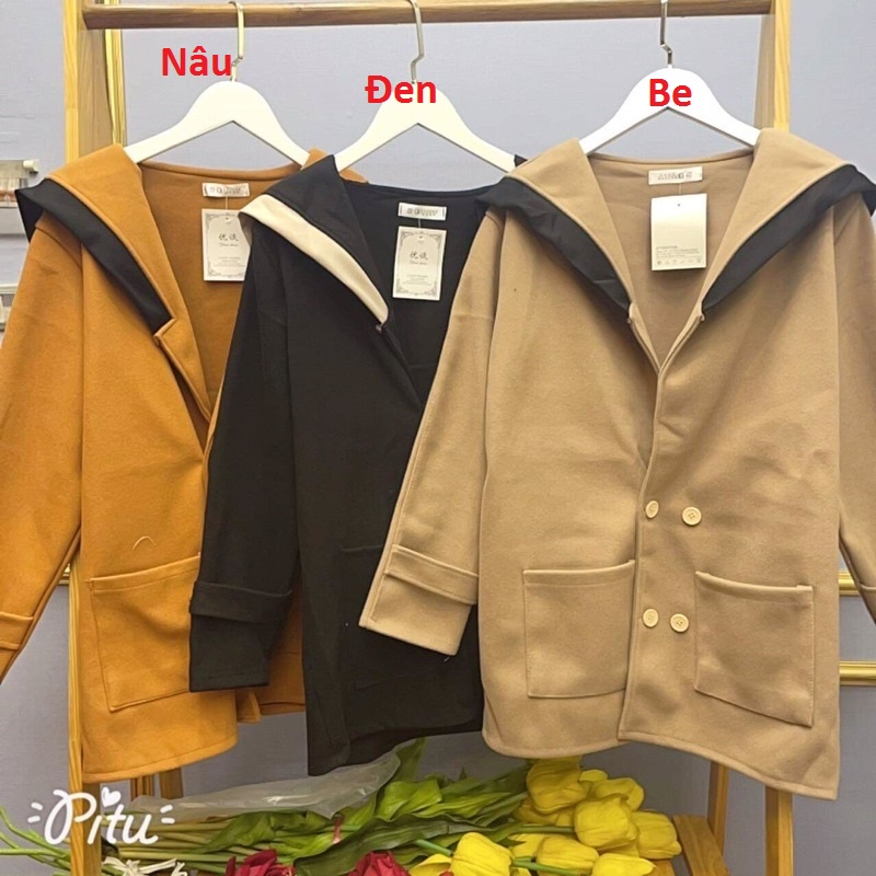 FREESHIP Áo khoác măng tô Dạ Thủy Thủ 2 lớp Hàn Quốc Unisex Hot Trend 2022 - Áo Khoác Dạ Siêu Dày, Siêu Ấm X.Store 905