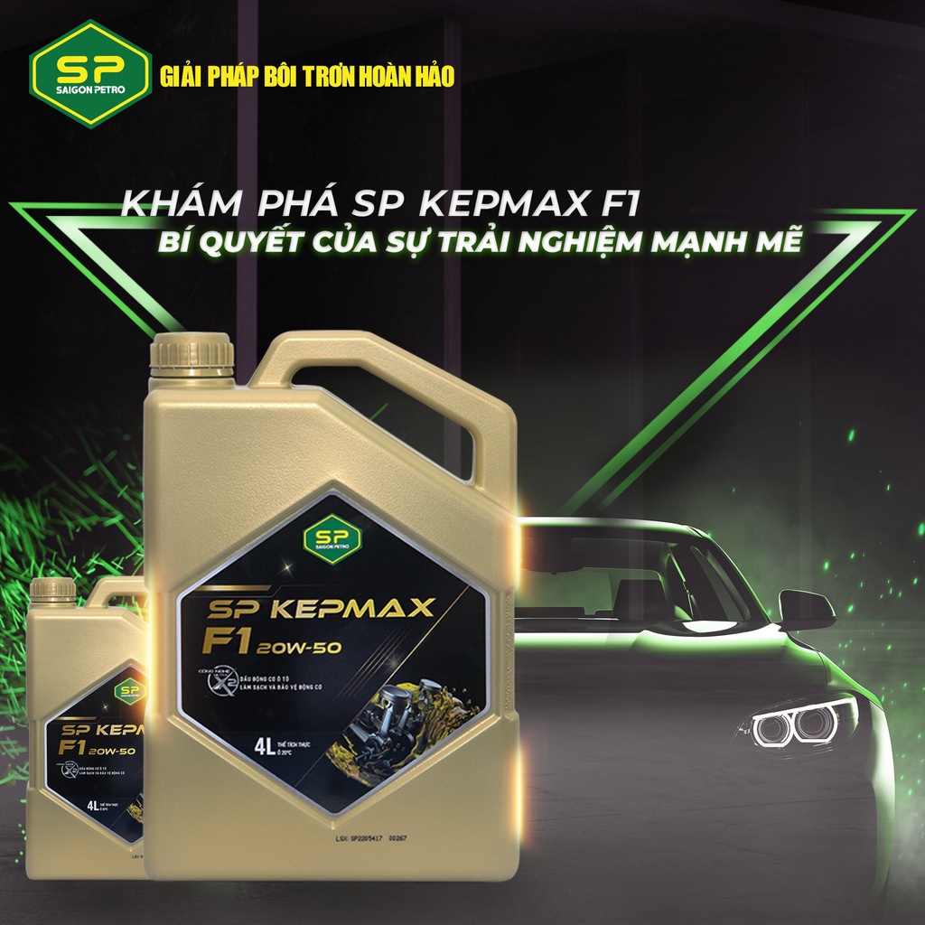 Dầu nhớt ô tô cao cấp SAIGON PETRO - SP Kepmax F1 SN/CF 20W50, Dung tích 4L