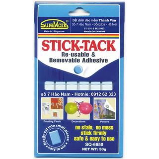 Đất dính dẻo mềm Blu Tack và Stick Tack.