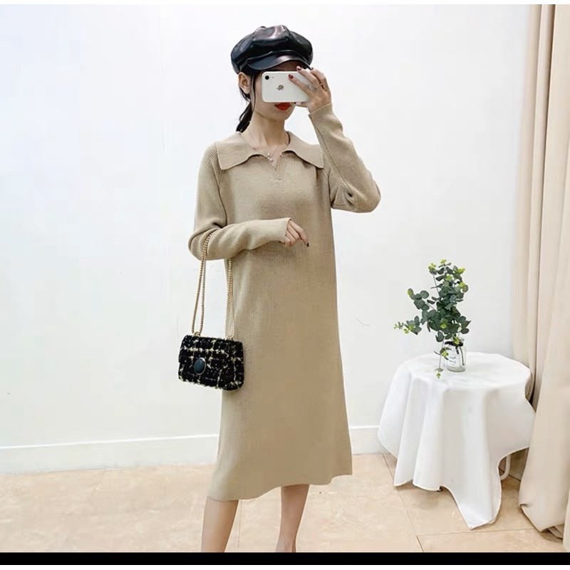 Váy len dáng suông kiểu Hàn
