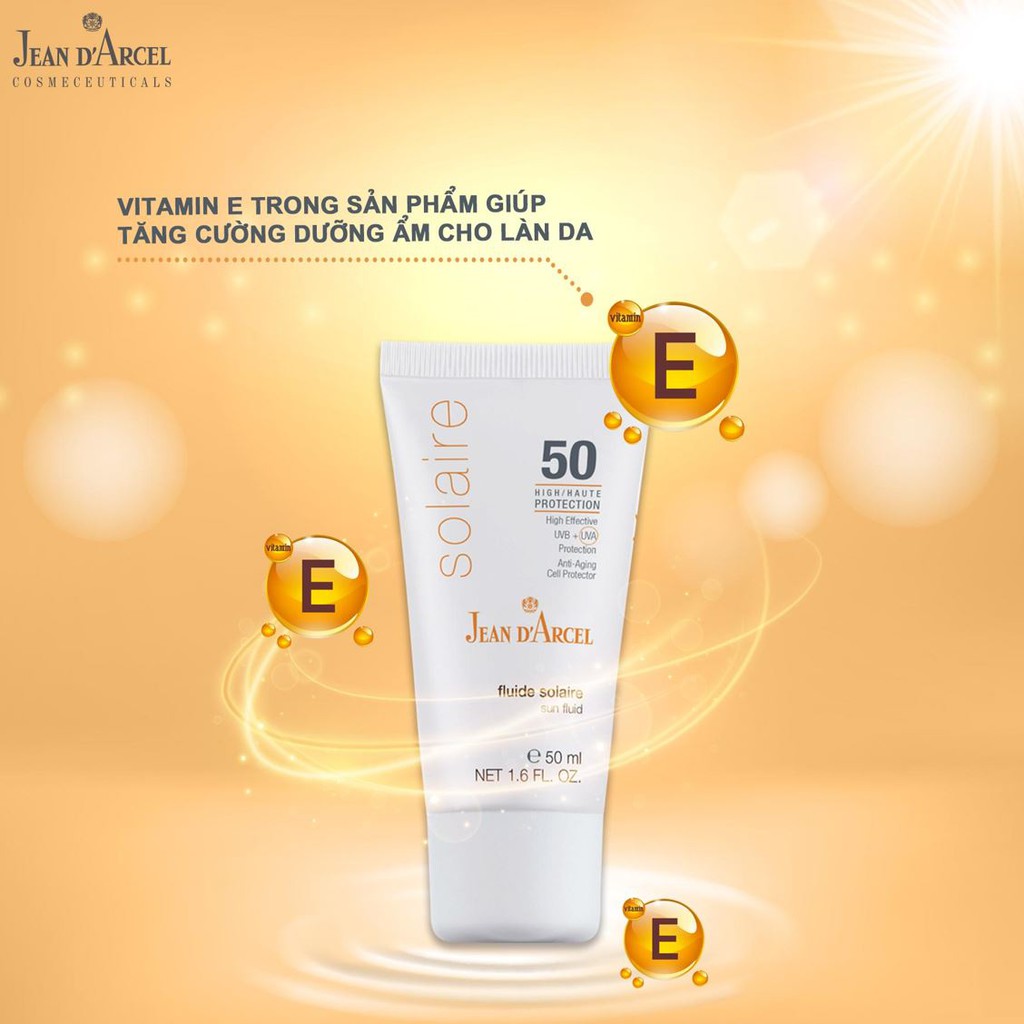 ✅[Siêu Cấp Chính Hãng] Sữa chống nắng dưỡng ẩm Jean D’Arcel Sun Fluid SPF50_50ml