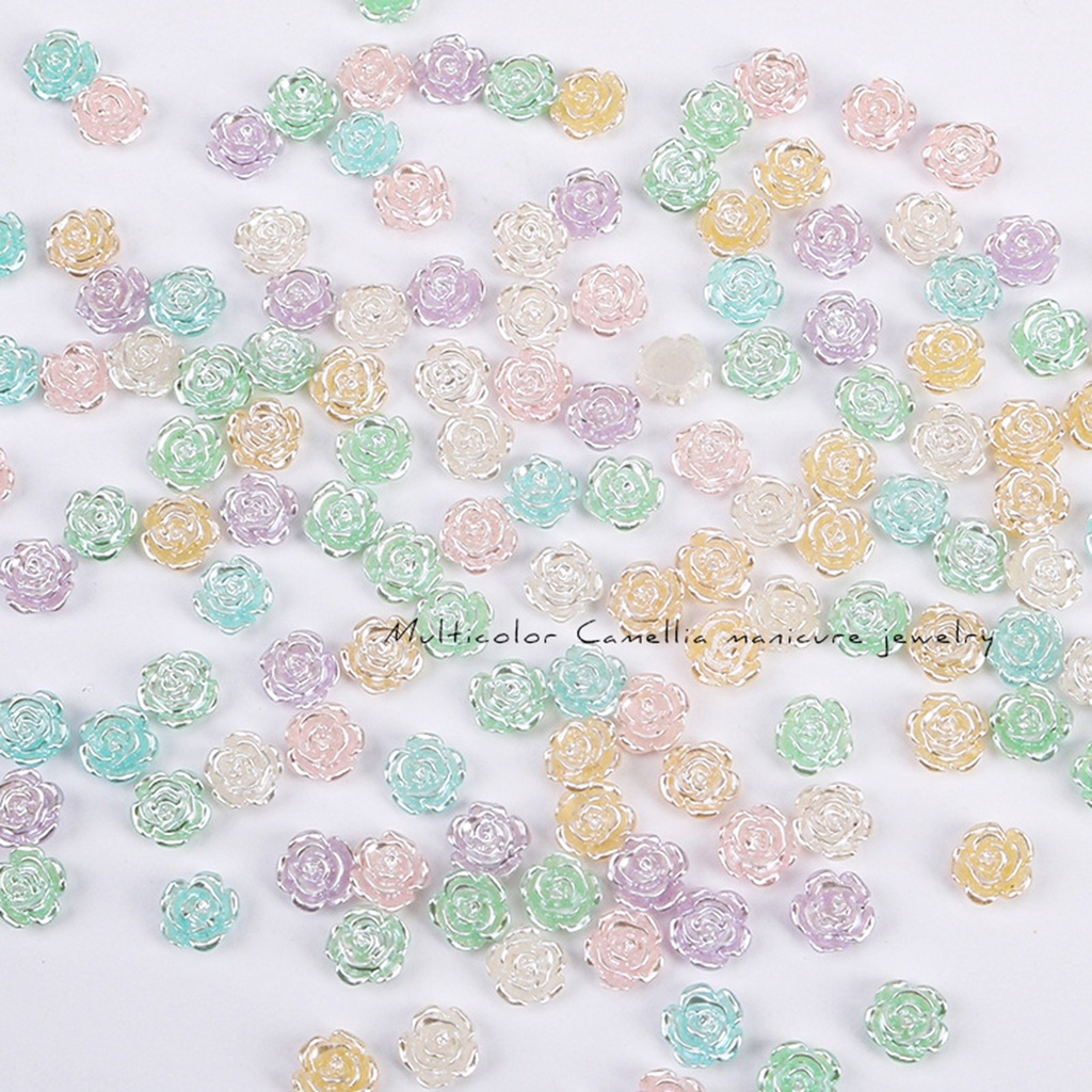 Set 50 Hoa Trà Trang Trí Móng Tay DIY Nhẹ Nhàng Tinh Tế Cho Nữ