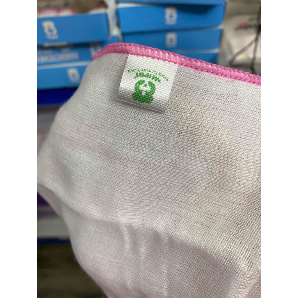 Hộp 6 khăn sữa Mipbi cotton 3 lớp, khăn sữa 3 lớp cho bé