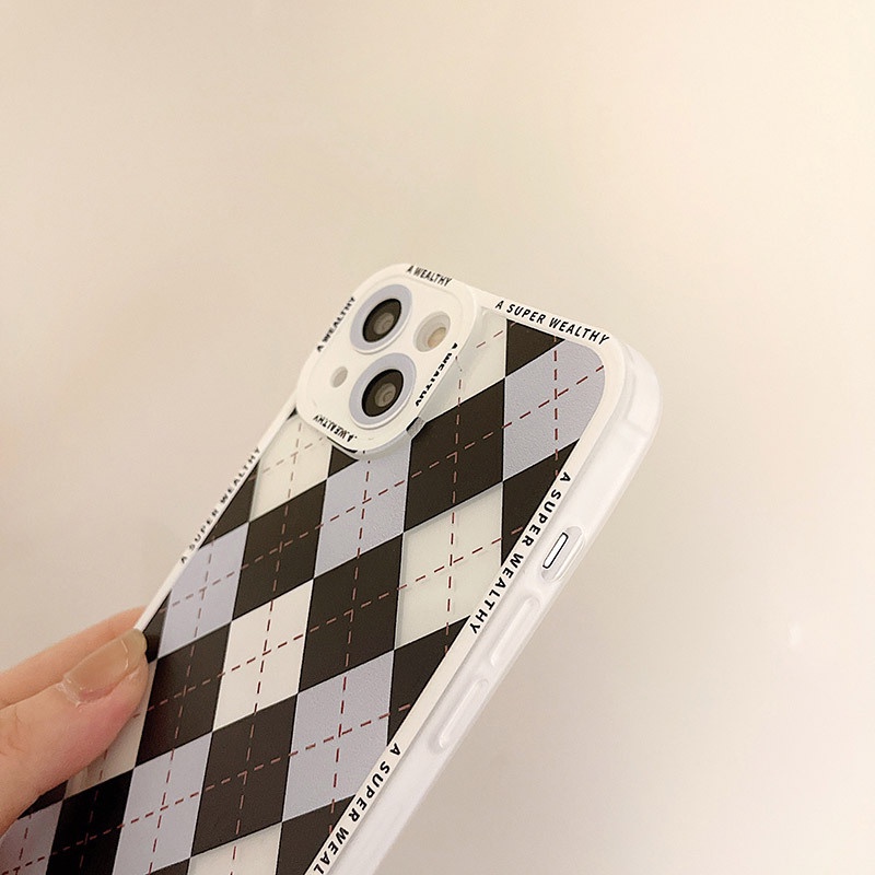 Ốp lưng điện thoại Iphone caro Viên Vuông ĐEN ip7,8,plus/X,XS/XSMAX/11/11/12/13,pro,max