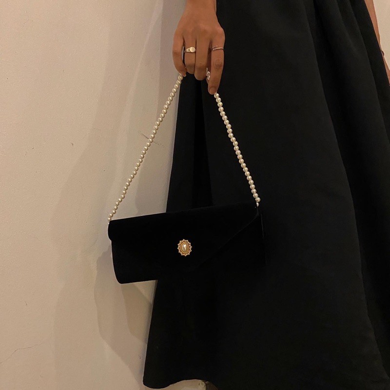 The Calypso - Clutch nhung hạt trai vintage đi kèm 2 loại quai