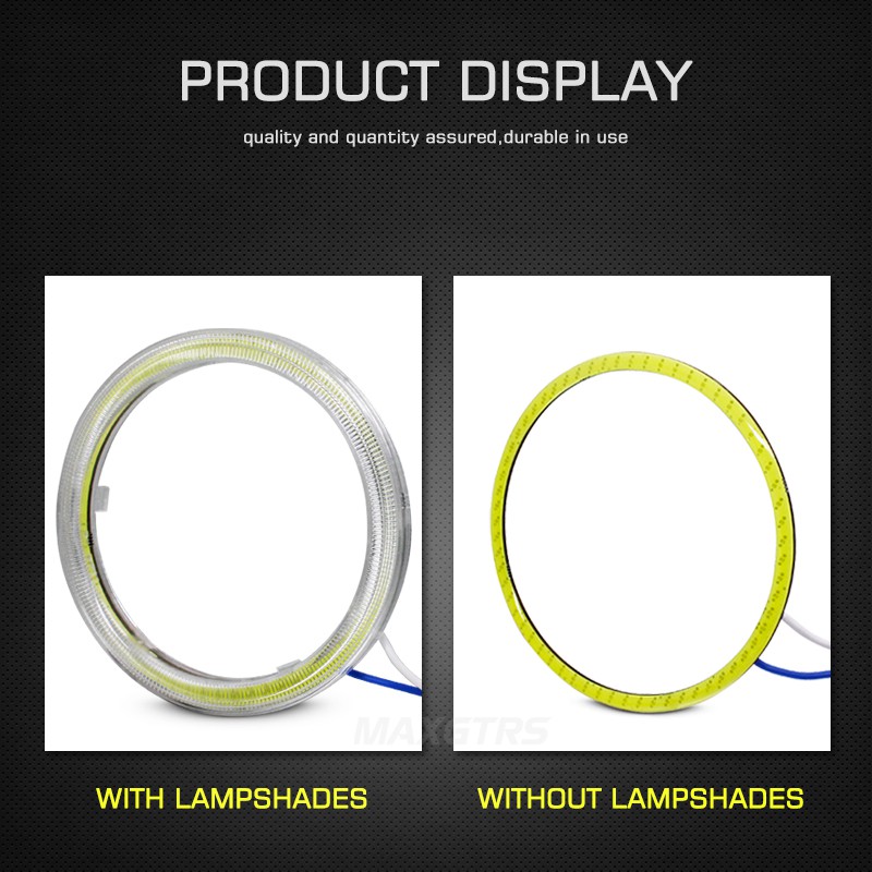 Bộ 2 Đèn Pha LED COB Dạng Vòng Halo Tự Động Phá Sương Mù Cho Xe Hơi / Xe Máy MAXGTRS